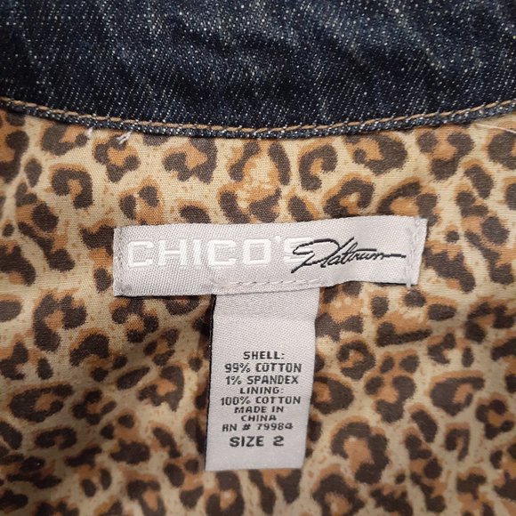 CHICO'S Platinum Denim Jacket-Size 2 - Picture 4 of 4